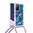 Silicone Candy Rubber TPU Bling-Bling Soft Case Cover with Lanyard Strap S03 for Samsung Galaxy Note 20 Ultra 5G