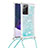 Silicone Candy Rubber TPU Bling-Bling Soft Case Cover with Lanyard Strap S03 for Samsung Galaxy Note 20 Ultra 5G