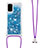 Silicone Candy Rubber TPU Bling-Bling Soft Case Cover with Lanyard Strap S03 for Samsung Galaxy S20