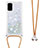 Silicone Candy Rubber TPU Bling-Bling Soft Case Cover with Lanyard Strap S03 for Samsung Galaxy S20 5G