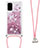 Silicone Candy Rubber TPU Bling-Bling Soft Case Cover with Lanyard Strap S03 for Samsung Galaxy S20