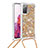 Silicone Candy Rubber TPU Bling-Bling Soft Case Cover with Lanyard Strap S03 for Samsung Galaxy S20 FE (2022) 5G