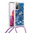 Silicone Candy Rubber TPU Bling-Bling Soft Case Cover with Lanyard Strap S03 for Samsung Galaxy S20 FE (2022) 5G