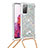 Silicone Candy Rubber TPU Bling-Bling Soft Case Cover with Lanyard Strap S03 for Samsung Galaxy S20 FE (2022) 5G