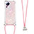 Silicone Candy Rubber TPU Bling-Bling Soft Case Cover with Lanyard Strap S03 for Xiaomi Civi 2 5G