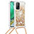 Silicone Candy Rubber TPU Bling-Bling Soft Case Cover with Lanyard Strap S03 for Xiaomi Mi 10T 5G