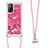 Silicone Candy Rubber TPU Bling-Bling Soft Case Cover with Lanyard Strap S03 for Xiaomi Mi 10T 5G