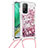 Silicone Candy Rubber TPU Bling-Bling Soft Case Cover with Lanyard Strap S03 for Xiaomi Mi 10T 5G