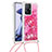 Silicone Candy Rubber TPU Bling-Bling Soft Case Cover with Lanyard Strap S03 for Xiaomi Mi 11T 5G