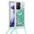 Silicone Candy Rubber TPU Bling-Bling Soft Case Cover with Lanyard Strap S03 for Xiaomi Mi 11T Pro 5G