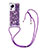 Silicone Candy Rubber TPU Bling-Bling Soft Case Cover with Lanyard Strap S03 for Xiaomi Mi 12 Lite NE 5G