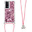 Silicone Candy Rubber TPU Bling-Bling Soft Case Cover with Lanyard Strap S03 for Xiaomi Poco F5 Pro 5G Clove Purple