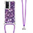 Silicone Candy Rubber TPU Bling-Bling Soft Case Cover with Lanyard Strap S03 for Xiaomi Poco F5 Pro 5G Purple