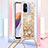Silicone Candy Rubber TPU Bling-Bling Soft Case Cover with Lanyard Strap S03 for Xiaomi Redmi 11A 4G Gold