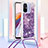 Silicone Candy Rubber TPU Bling-Bling Soft Case Cover with Lanyard Strap S03 for Xiaomi Redmi 12C 4G Purple