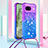 Silicone Candy Rubber TPU Bling-Bling Soft Case Cover with Lanyard Strap YB1 for Google Pixel 8a 5G Purple