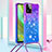 Silicone Candy Rubber TPU Bling-Bling Soft Case Cover with Lanyard Strap YB1 for Motorola Moto G Power 5G (2023) Purple