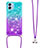 Silicone Candy Rubber TPU Bling-Bling Soft Case Cover with Lanyard Strap YB1 for Samsung Galaxy A04 4G