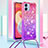 Silicone Candy Rubber TPU Bling-Bling Soft Case Cover with Lanyard Strap YB1 for Samsung Galaxy A04 4G Hot Pink