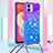 Silicone Candy Rubber TPU Bling-Bling Soft Case Cover with Lanyard Strap YB1 for Samsung Galaxy A04 4G Purple