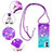 Silicone Candy Rubber TPU Bling-Bling Soft Case Cover with Lanyard Strap YB1 for Samsung Galaxy A04E