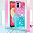 Silicone Candy Rubber TPU Bling-Bling Soft Case Cover with Lanyard Strap YB1 for Samsung Galaxy F04