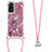 Silicone Candy Rubber TPU Bling-Bling Soft Case Cover with Lanyard Strap YB1 for Xiaomi Redmi Note 11 4G (2022) Clove Purple