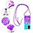 Silicone Candy Rubber TPU Bling-Bling Soft Case Cover with Lanyard Strap YB1 for Xiaomi Redmi Note 12S