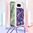 Silicone Candy Rubber TPU Bling-Bling Soft Case Cover with Lanyard Strap YB2 for Google Pixel 8a 5G Purple