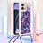 Silicone Candy Rubber TPU Bling-Bling Soft Case Cover with Lanyard Strap YB2 for Motorola Moto G Stylus (2023) 4G Purple