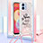 Silicone Candy Rubber TPU Bling-Bling Soft Case Cover with Lanyard Strap YB2 for Samsung Galaxy A04 4G Pink