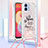 Silicone Candy Rubber TPU Bling-Bling Soft Case Cover with Lanyard Strap YB2 for Samsung Galaxy F04