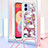 Silicone Candy Rubber TPU Bling-Bling Soft Case Cover with Lanyard Strap YB2 for Samsung Galaxy F04