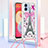 Silicone Candy Rubber TPU Bling-Bling Soft Case Cover with Lanyard Strap YB2 for Samsung Galaxy F04