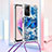 Silicone Candy Rubber TPU Bling-Bling Soft Case Cover with Lanyard Strap YB2 for Xiaomi Redmi Note 12S Blue