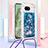 Silicone Candy Rubber TPU Bling-Bling Soft Case Cover with Lanyard Strap YB3 for Google Pixel 8a 5G Blue