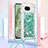 Silicone Candy Rubber TPU Bling-Bling Soft Case Cover with Lanyard Strap YB3 for Google Pixel 8a 5G Green