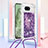 Silicone Candy Rubber TPU Bling-Bling Soft Case Cover with Lanyard Strap YB3 for Google Pixel 8a 5G Purple