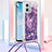 Silicone Candy Rubber TPU Bling-Bling Soft Case Cover with Lanyard Strap YB3 for Motorola Moto G 5G (2023) Purple