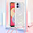 Silicone Candy Rubber TPU Bling-Bling Soft Case Cover with Lanyard Strap YB3 for Samsung Galaxy M04