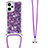 Silicone Candy Rubber TPU Bling-Bling Soft Case Cover with Lanyard Strap YB3 for Xiaomi Poco F5 5G Purple