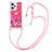 Silicone Candy Rubber TPU Bling-Bling Soft Case Cover with Lanyard Strap YB3 for Xiaomi Redmi Note 12 Pro 5G