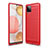 Silicone Candy Rubber TPU Line Soft Case Cover for Samsung Galaxy M12 Red