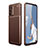 Silicone Candy Rubber TPU Twill Soft Case Cover for Oppo A54 5G Brown