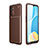 Silicone Candy Rubber TPU Twill Soft Case Cover for Oppo A54s Brown