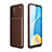 Silicone Candy Rubber TPU Twill Soft Case Cover for Oppo A55 5G Brown