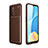 Silicone Candy Rubber TPU Twill Soft Case Cover for Oppo A56 5G Brown