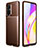 Silicone Candy Rubber TPU Twill Soft Case Cover for Oppo A94 5G Brown