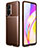 Silicone Candy Rubber TPU Twill Soft Case Cover for Oppo F19 Pro+ Plus 5G Brown