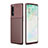 Silicone Candy Rubber TPU Twill Soft Case Cover for Oppo Reno3 Pro Brown